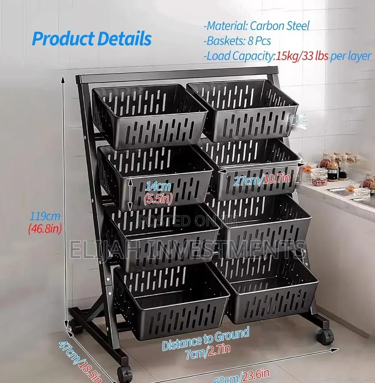 4 Layers Double Fruit Display Rack
