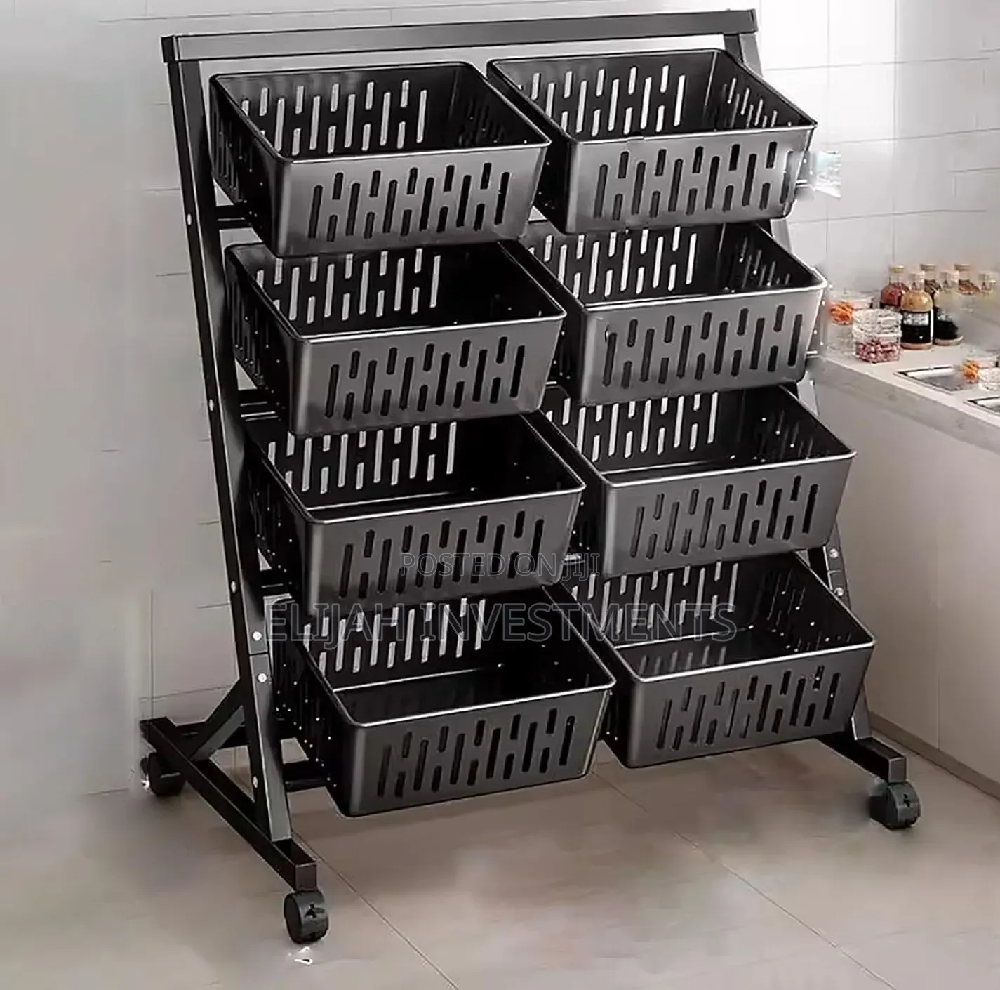 4 Layers Double Fruit Display Rack