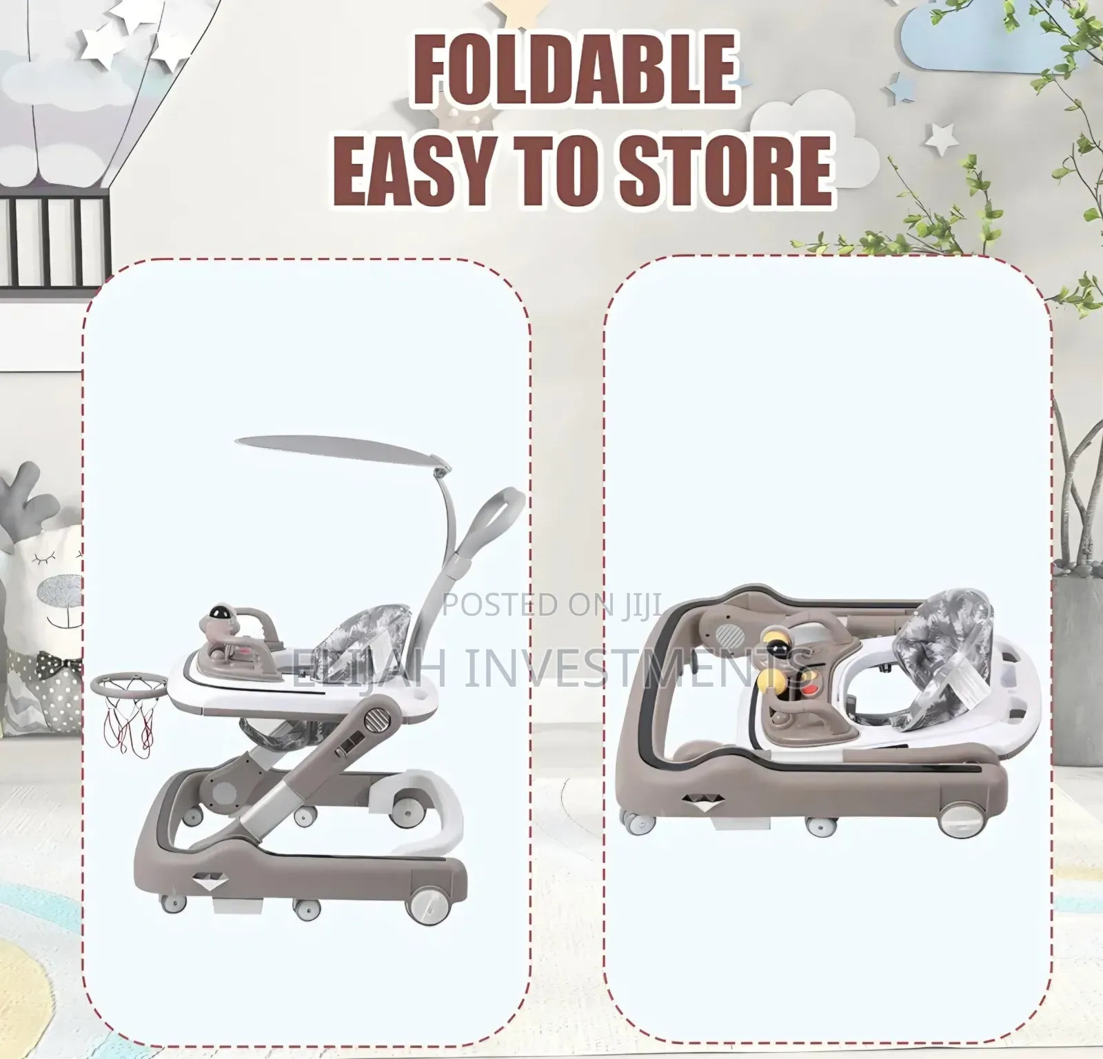 4 in 1 Baby Walker With Removable Feeding Tray