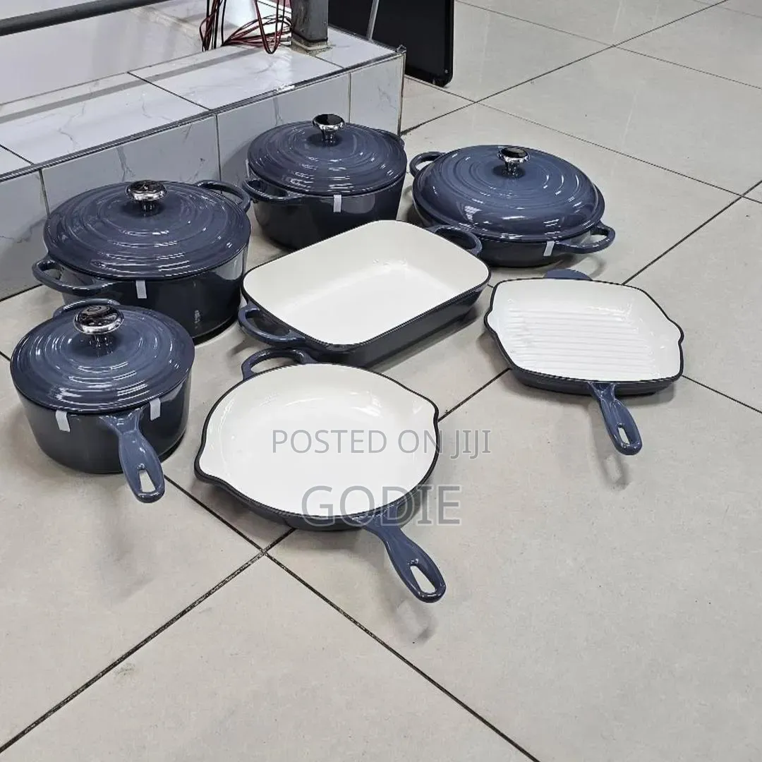 7-Piece Comprehensive Set of Enamel -Coated Cast Iron Cookware