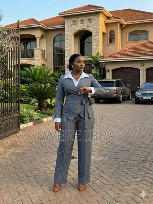 Grey Striped Suits for Ladies
