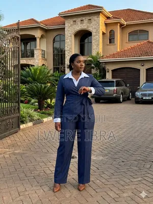 Grey Striped Suits for Ladies