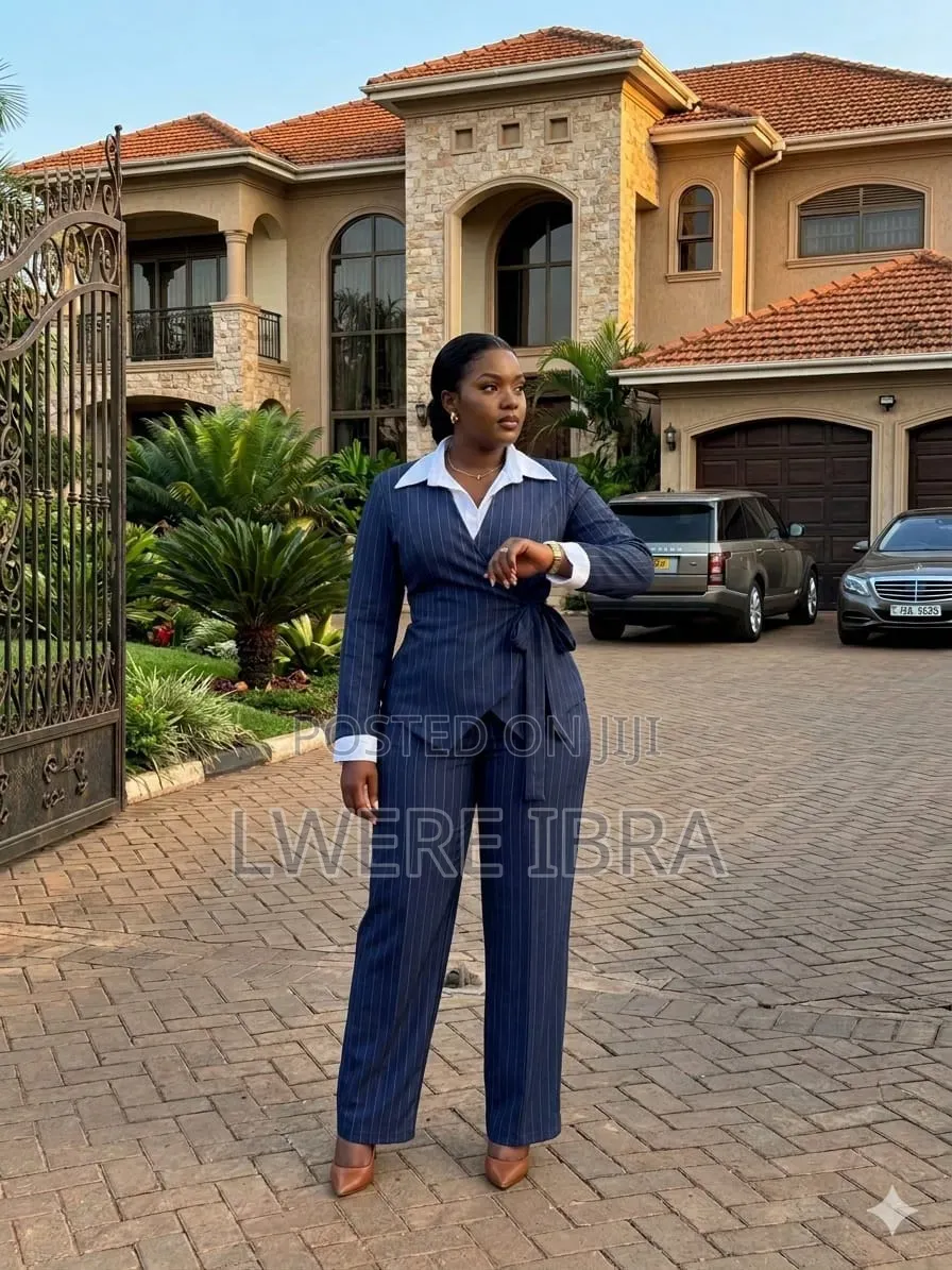 Grey Striped Suits for Ladies