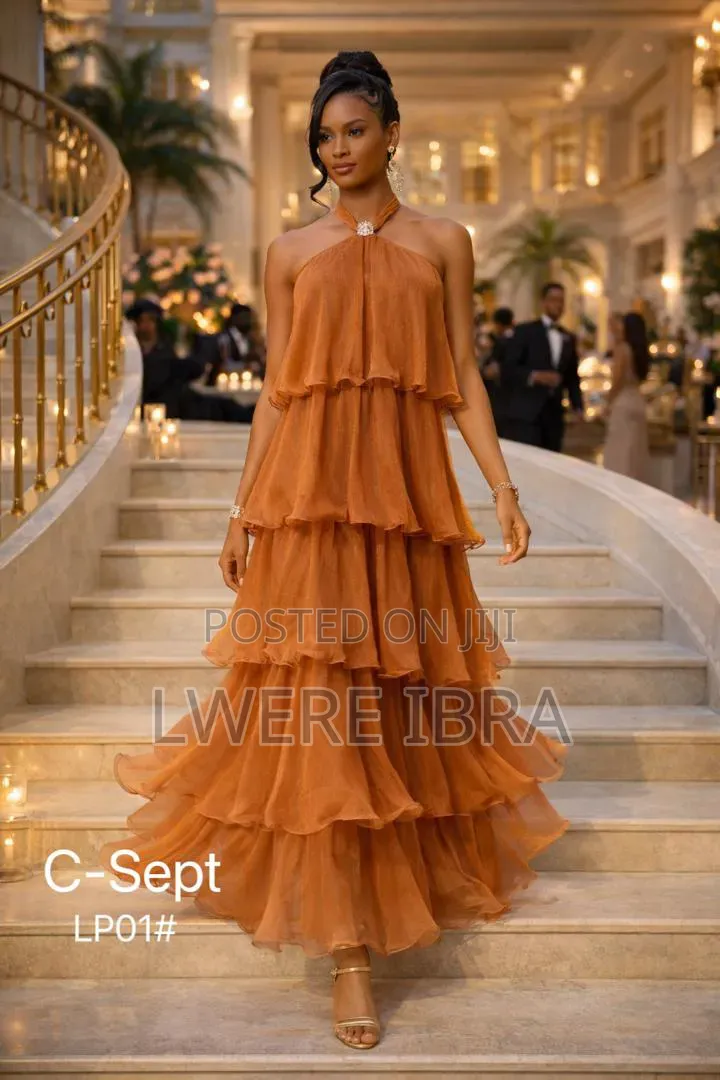 Brown Chiffon Party Dresses