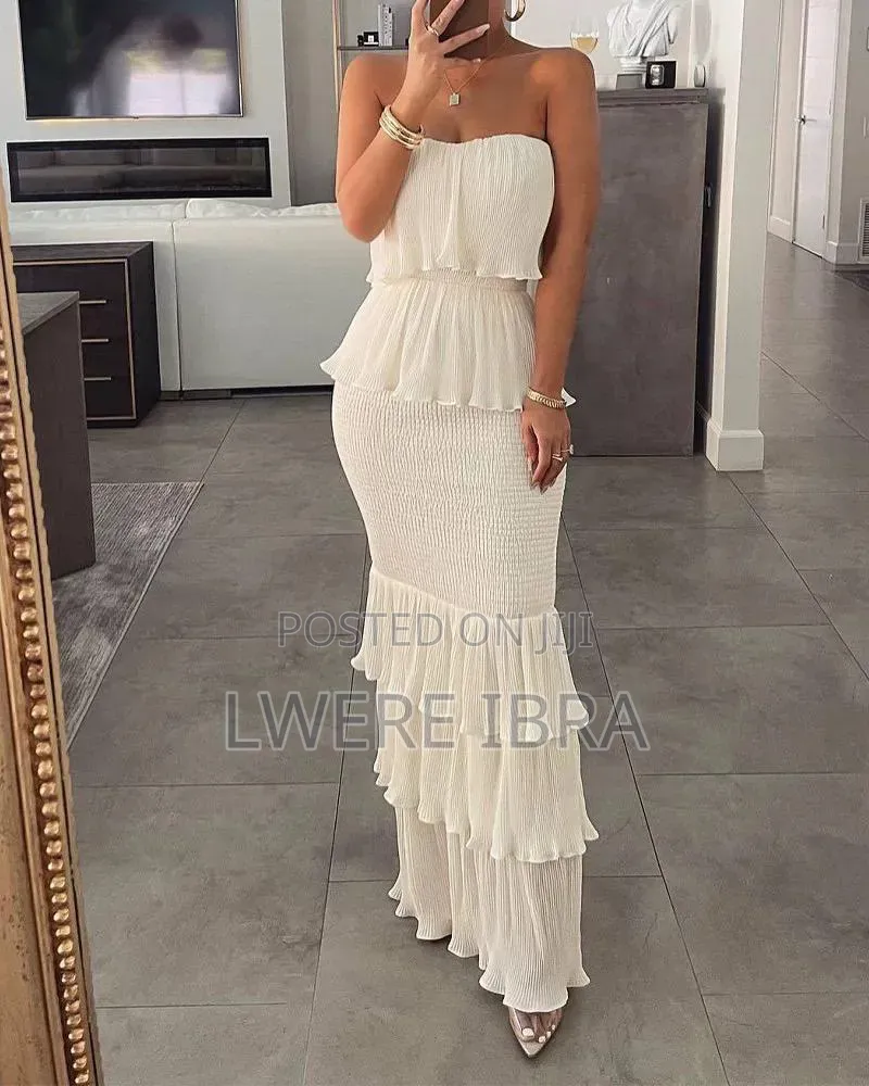 White Ladder Party Dresses for Women