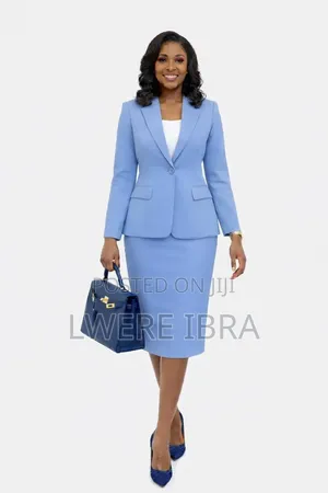 Skyblue Office Skirt Suits for Ladies