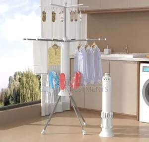 Foldable, White "Octopus" Style Clothes Drying Rack