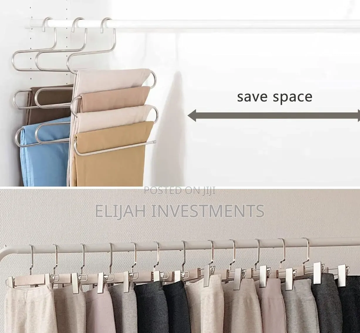 4pcs Stainless Steel Multi-Layer Pants Hangers