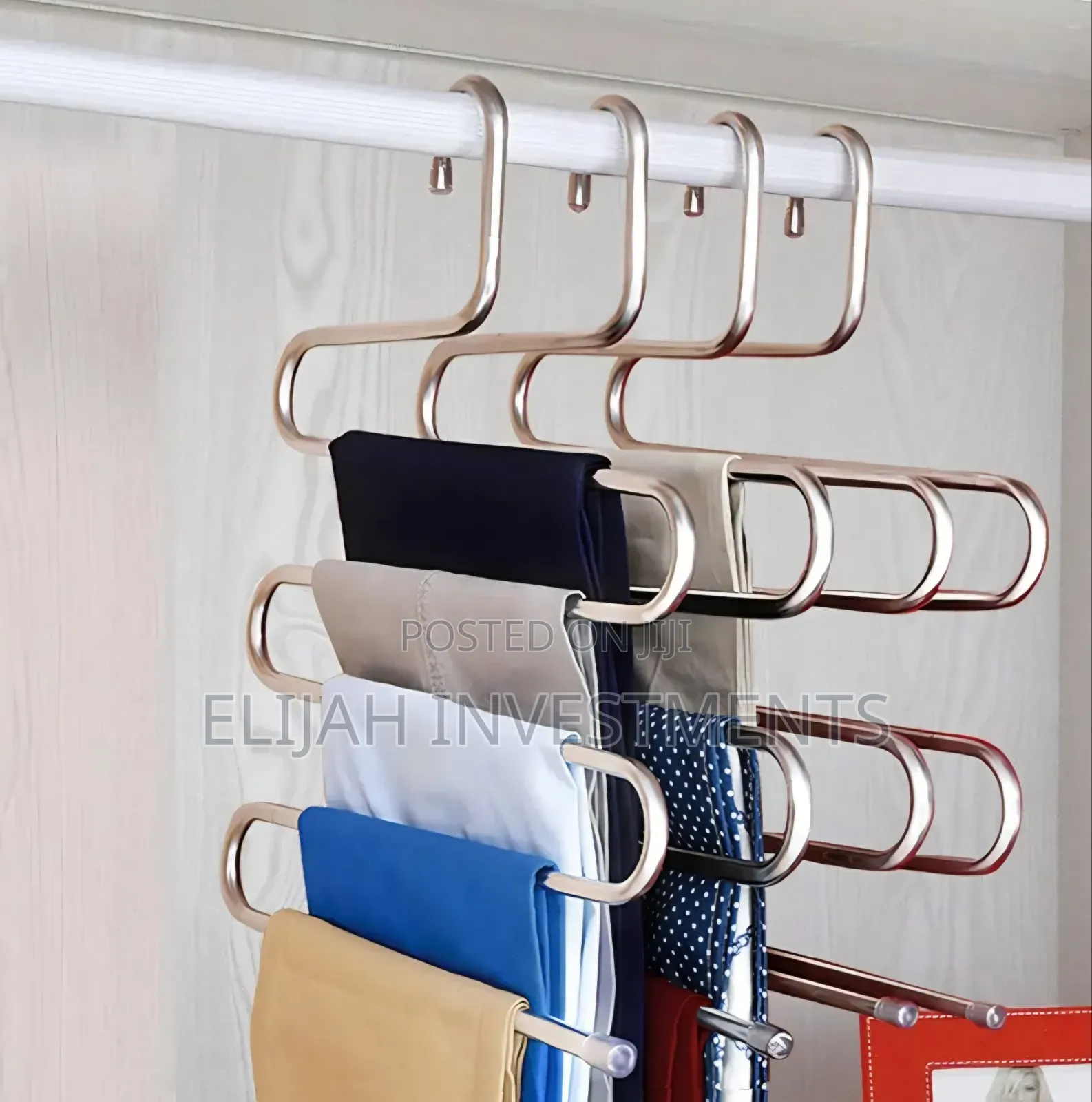 4pcs Stainless Steel Multi-Layer Pants Hangers