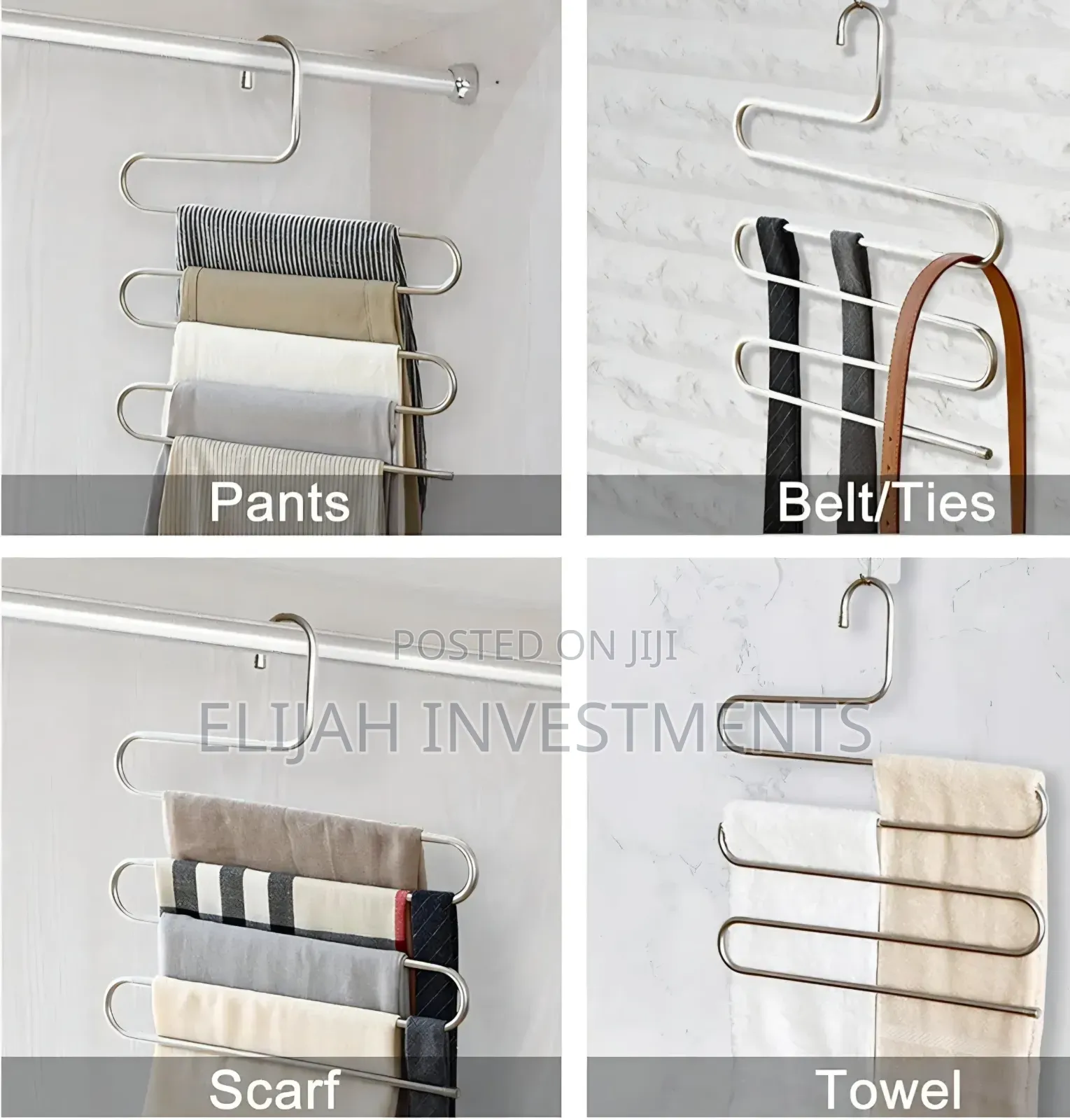 4pcs Stainless Steel Multi-Layer Pants Hangers
