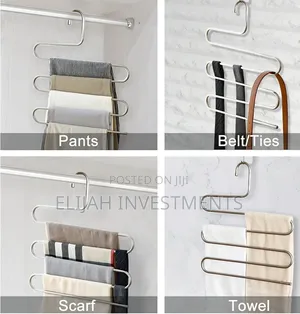 4pcs Stainless Steel Multi-Layer Pants Hangers