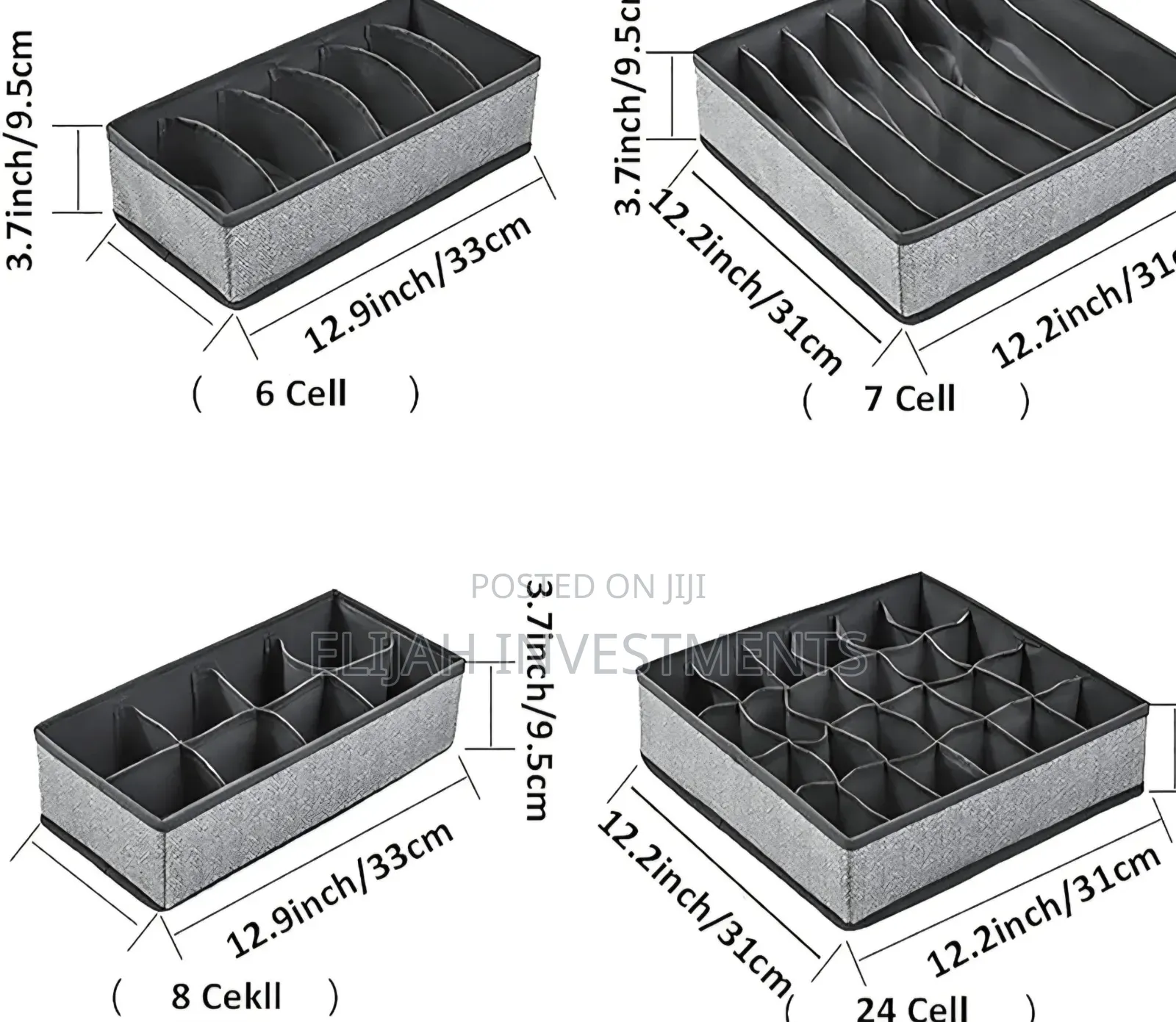 4 PCS Foldable Closet Underwear Organizers Drawers
