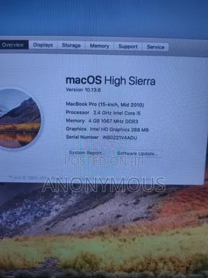 Laptop Apple MacBook Pro 2010 4GB Intel Core i5 HDD 320GB
