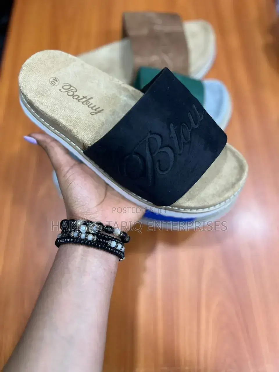 Botbuy Premium Suede-Finish Slip-on Slides