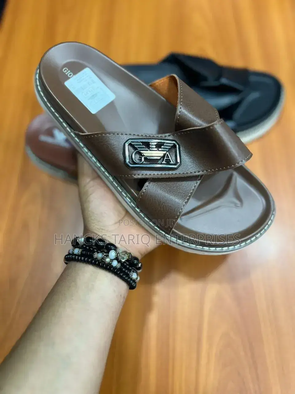 Giorgio Armani Signature Branded Men's Slides