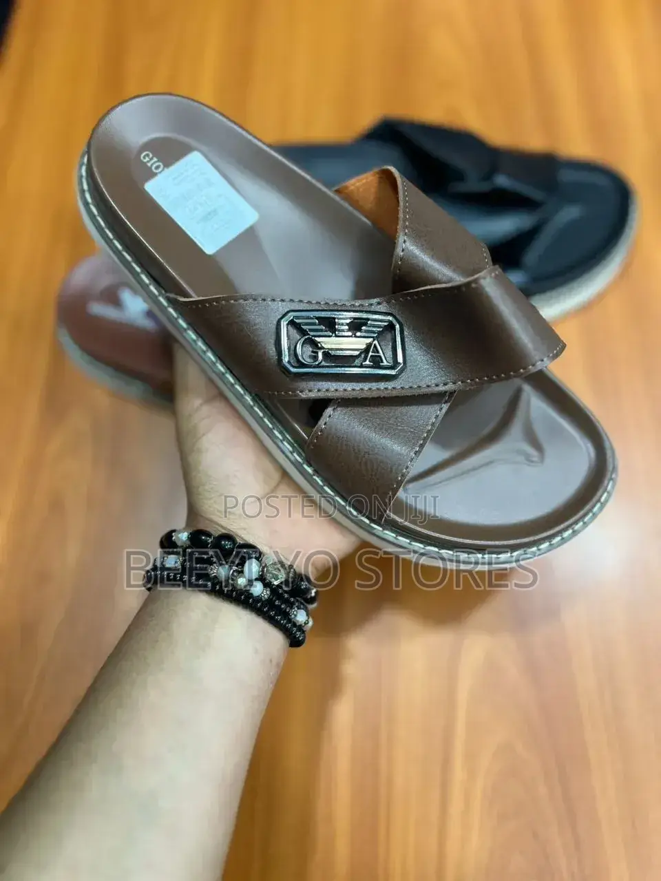 Giorgio Armani Signature Branded Men's Slides