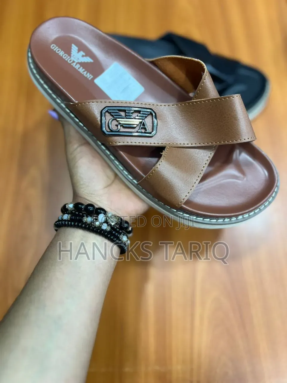 Giorgio Armani Signature Branded Men's Slides