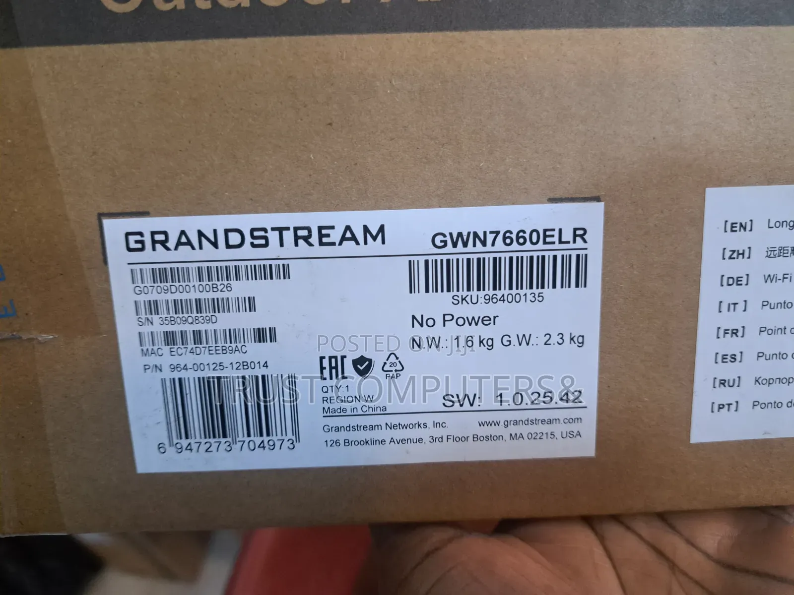 Grandstream Gwn7660elr Wifi6 Ax3000