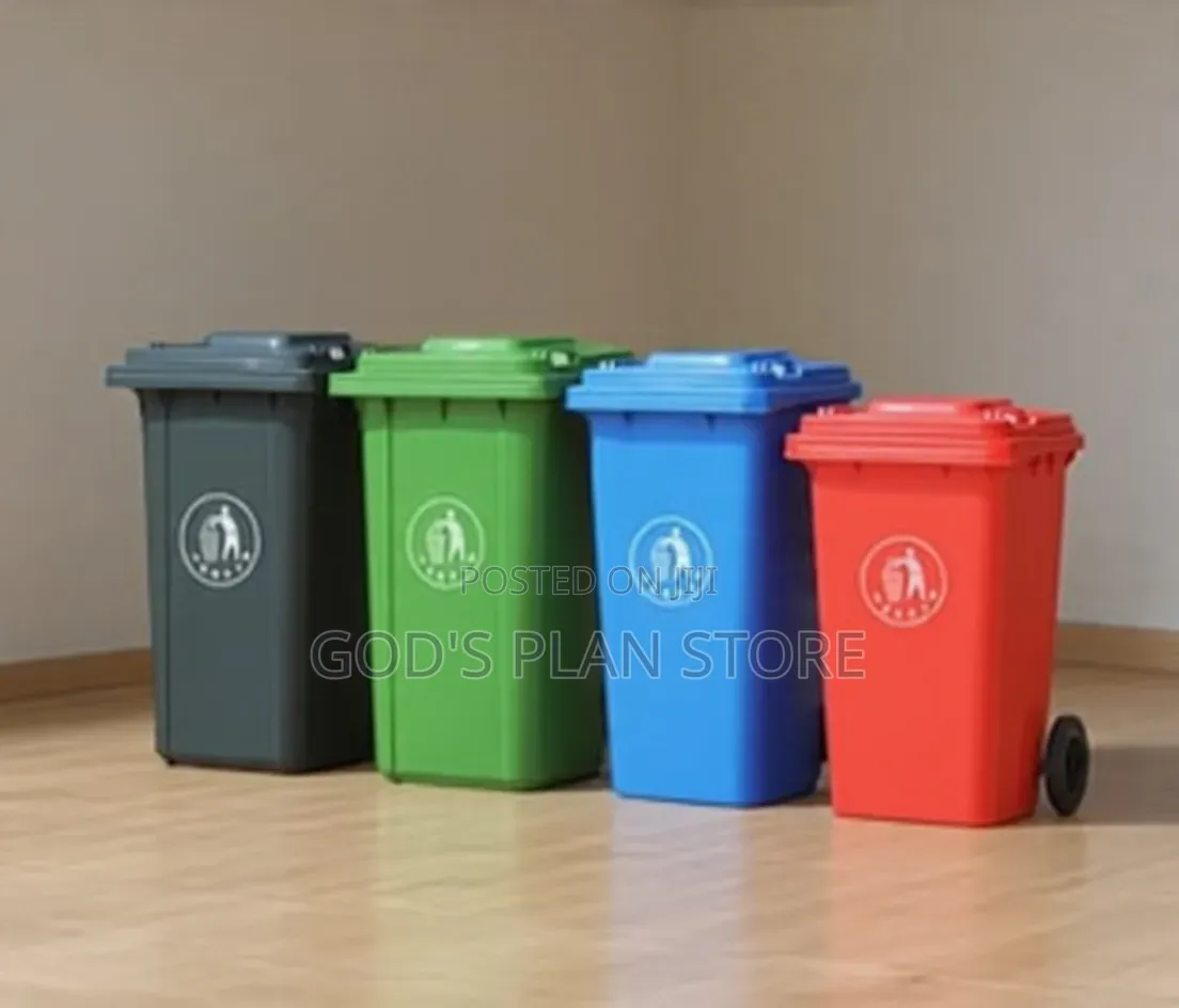 4pcs Different Colors Plastic Dust Bins Plastic Dust Bins 120litres