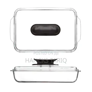 Tempered Glass Rectangular Casserole Dish With Lid