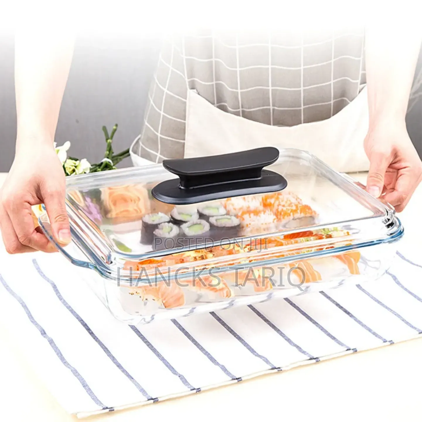 Tempered Glass Rectangular Casserole Dish With Lid