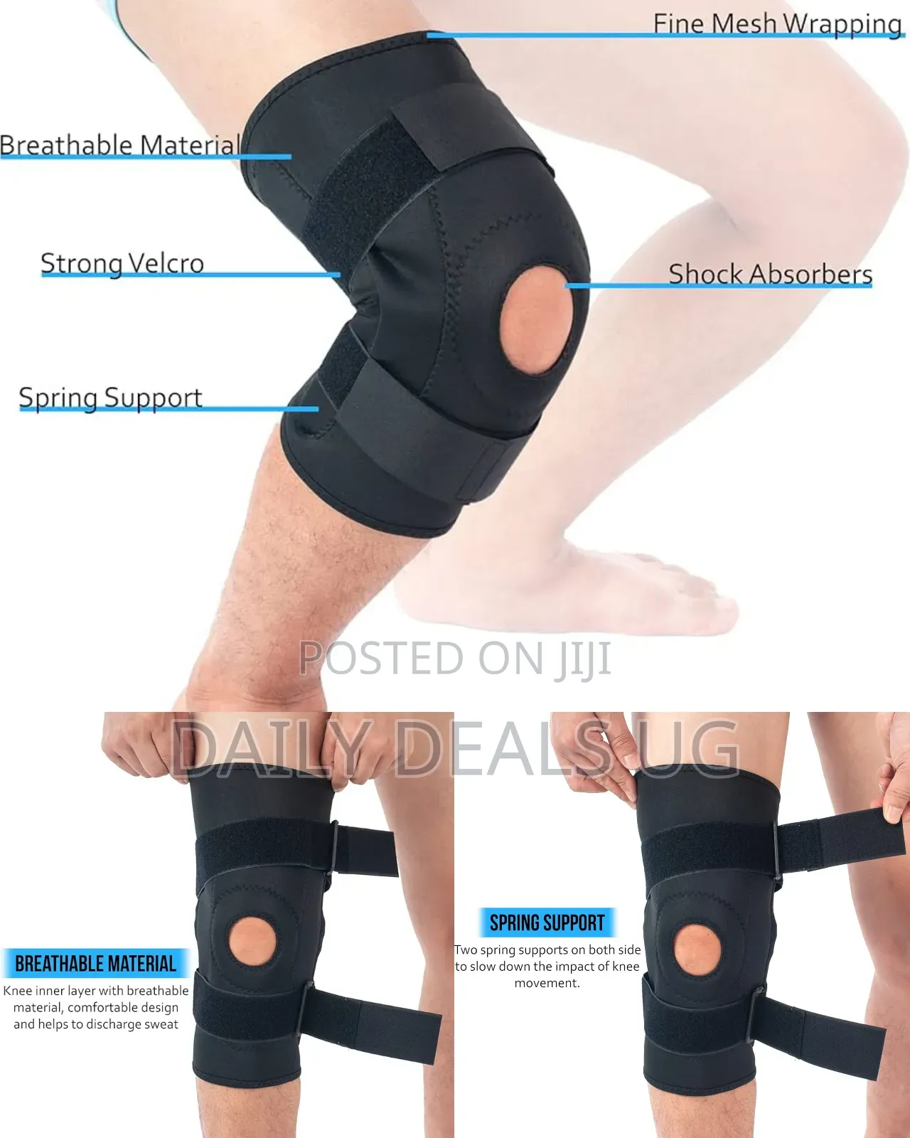 Open Patella Knee Brace Support - For Joint Pain, Tendonitis,