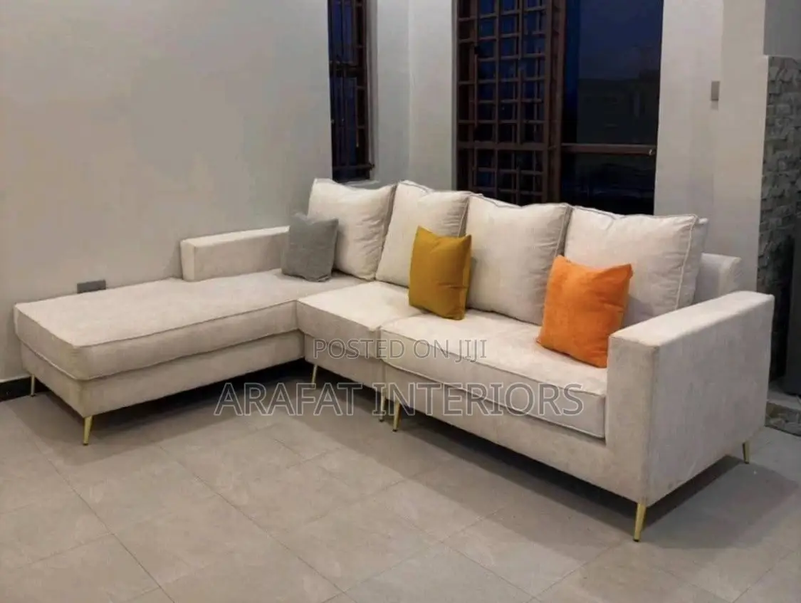Contemporary Light Beige Sectional Sofa
