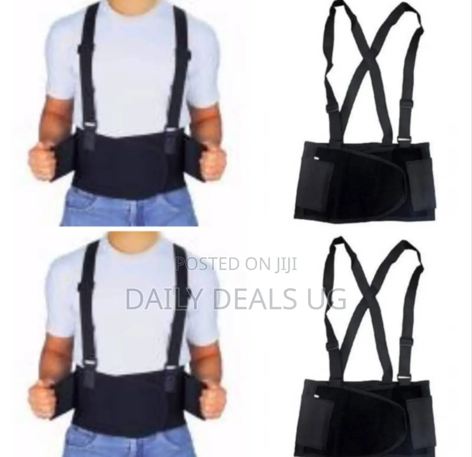 Back Support Adjustable Belt Waist Brace Suspenders Heavy Duty Lift