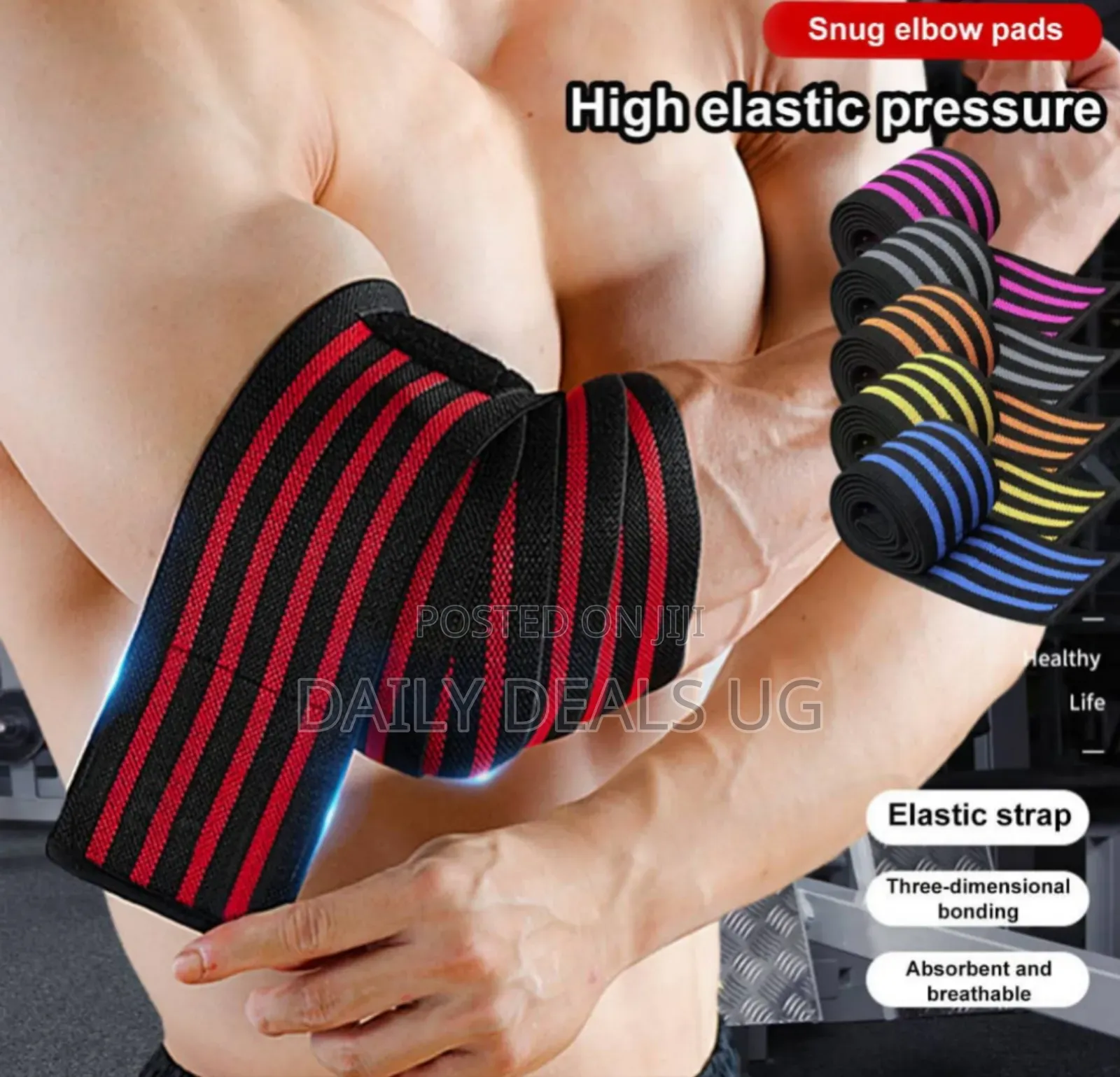 1pc Weightlifting Elbow Protector Adjustable Wraps Elastic Straps