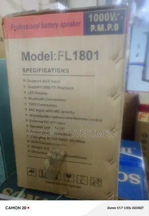 Fol Fl1801 Professional Battery Speaker With A Karaoke Microphone.