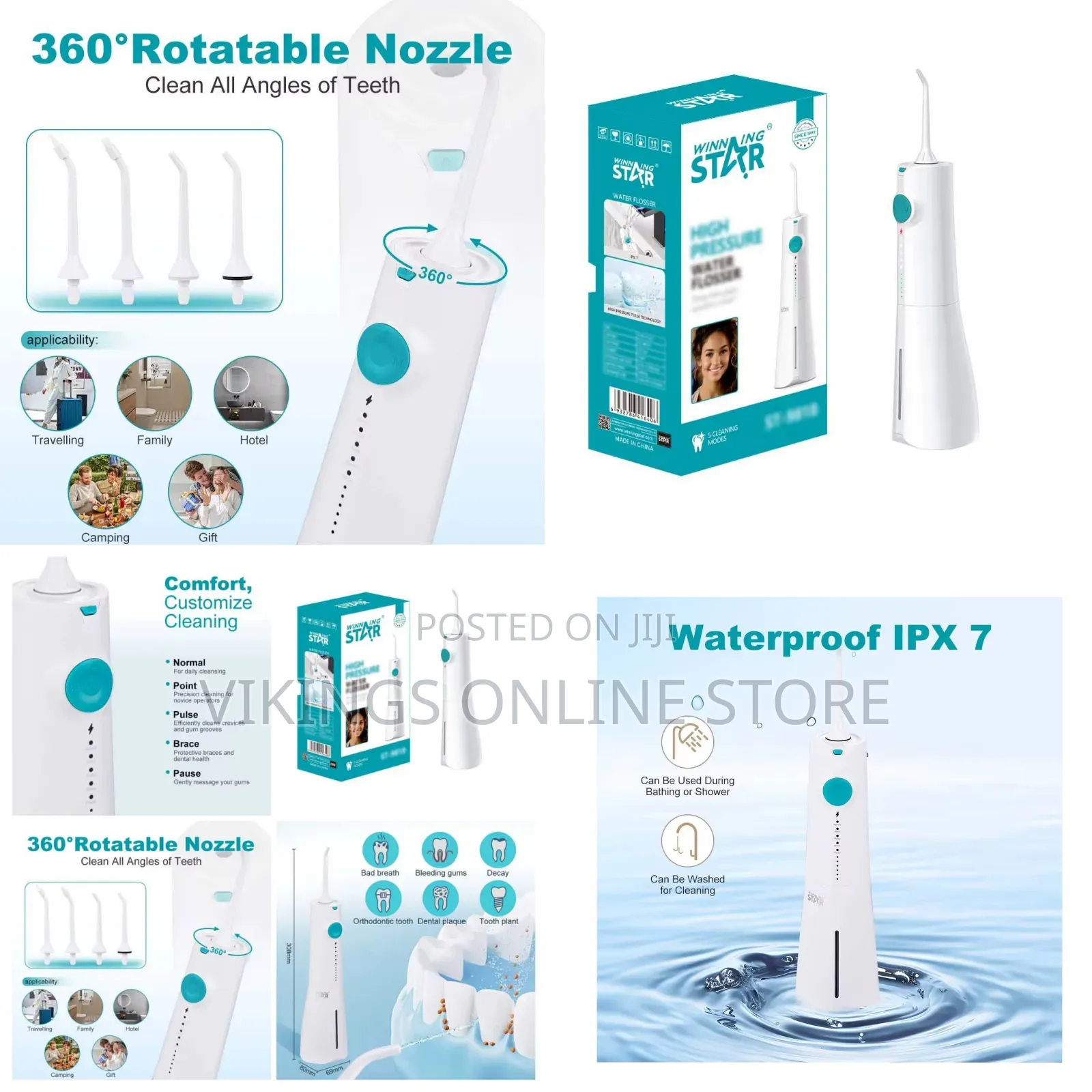 Winning Star St-9818 Cordless Water Flosser for a 300ml Reservoir