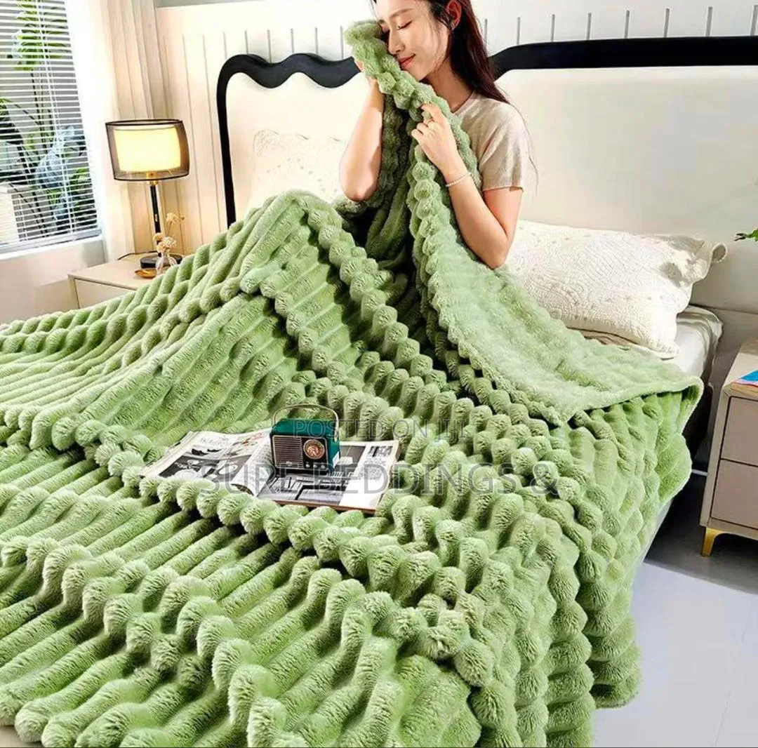 Green Striped Soft Blanket