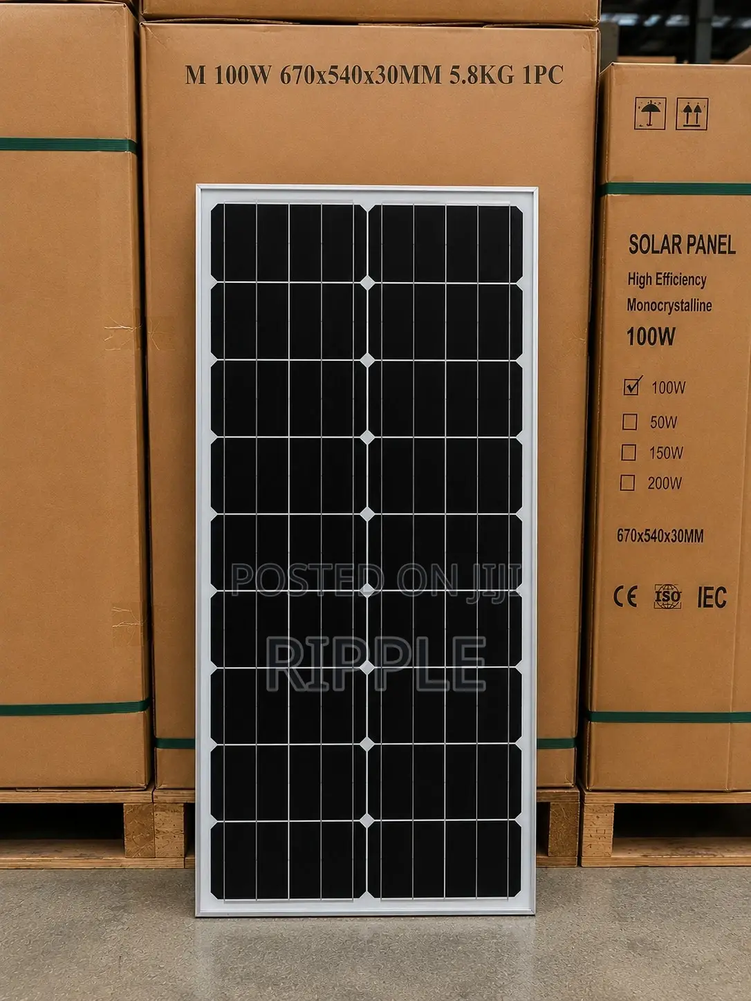 100w Monocrystalline Solar Panel for Homes Farms