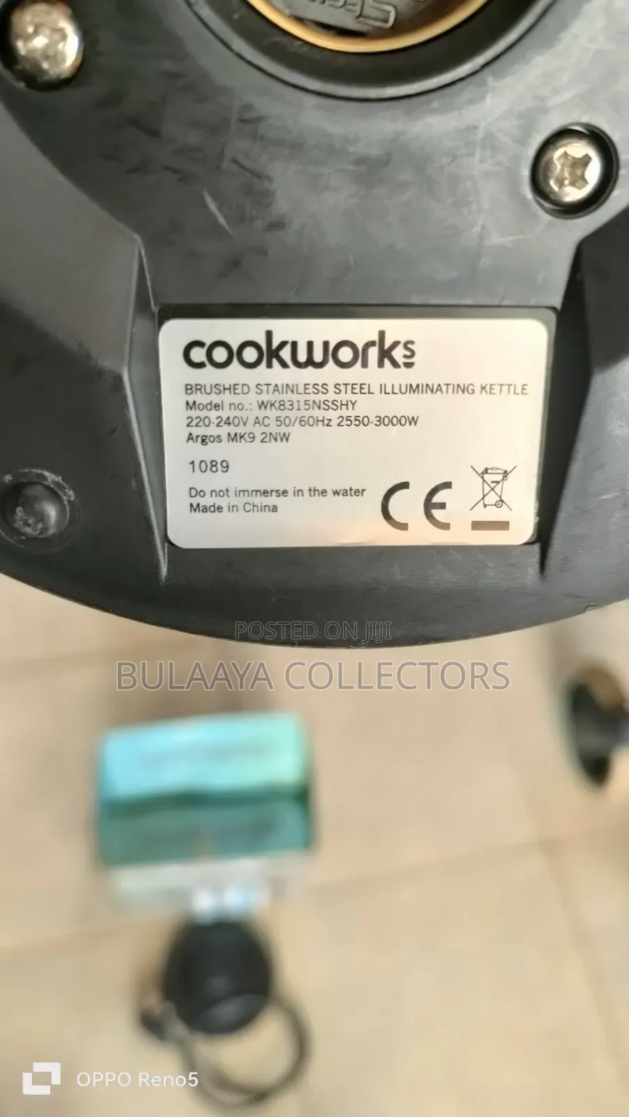 Uk Used Cookworks 1.5l Brushed Stainless Steel Illuminating Kettle.
