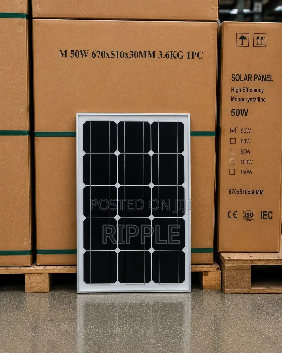 50w Monocrystalline Solar Panel for Home Lighting