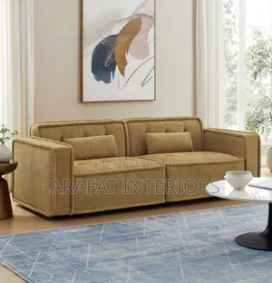 Premium Mustard Yellow Bouclé 3-Seater Sofa