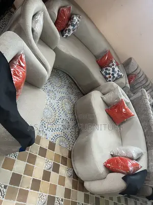 Cream Bean Sofa With Pillows