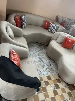 Cream Bean Sofa With Pillows