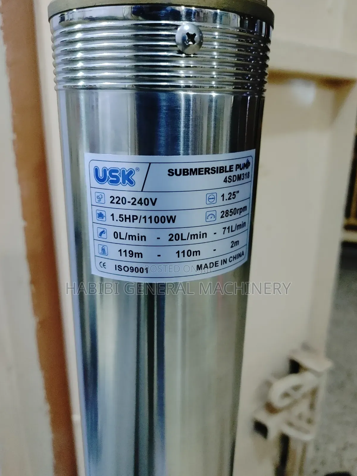 Deep Well/Submersible High Quality Electric 1.5hp Usk Water Pumps