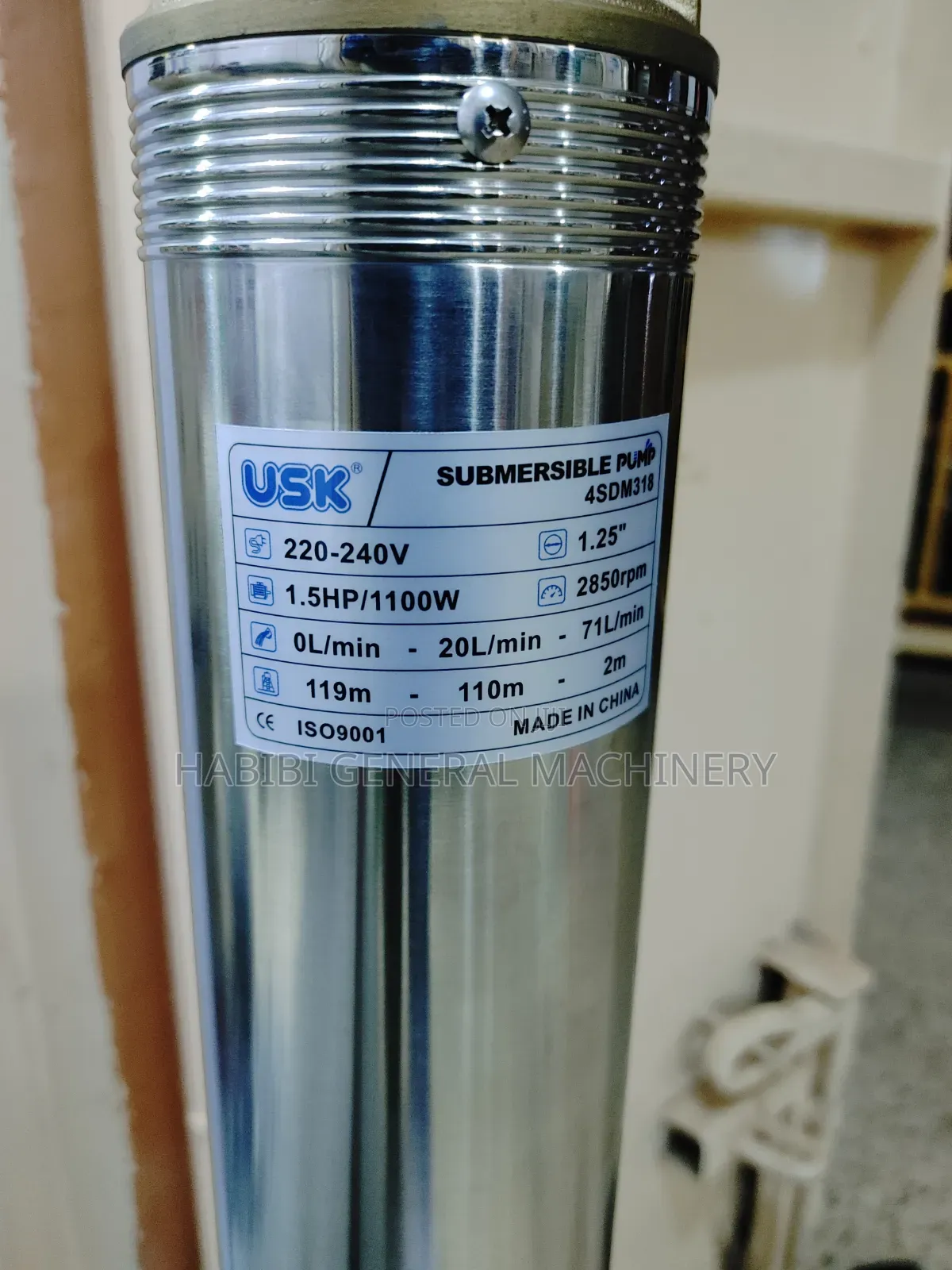 Deep Well/Submersible High Quality Electric 1.5hp Usk Water Pumps