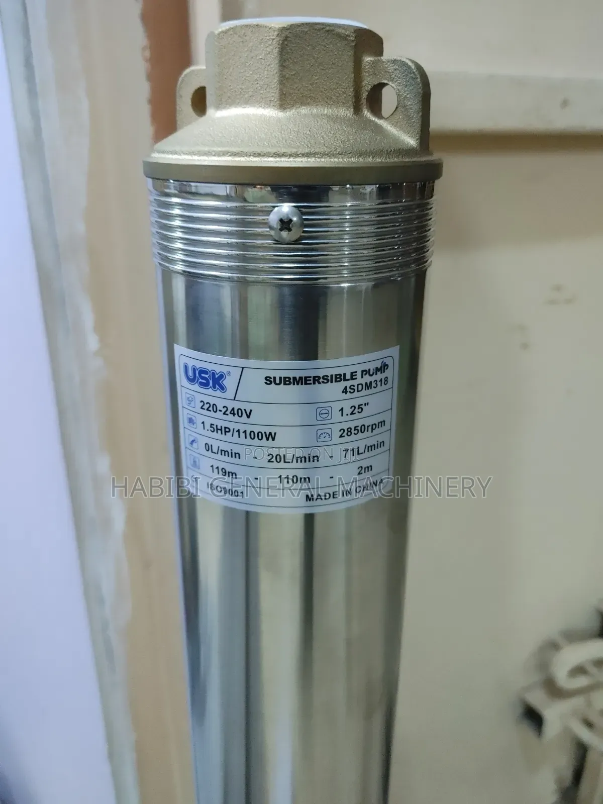 Deep Well/Submersible High Quality Electric 1.5hp Usk Water Pumps