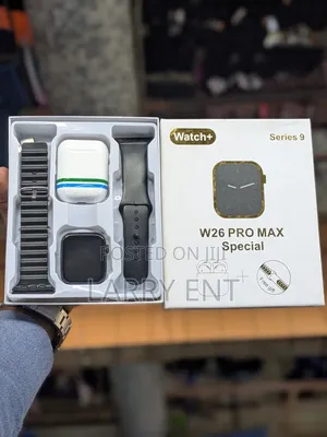 W26 Pro Max Smartwatch With Wireless Earbuds And 2 Straps
