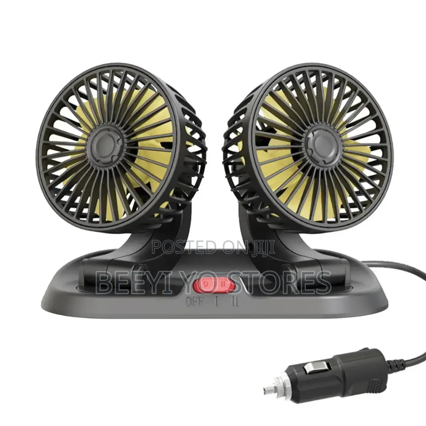 Dual-Head Electric Car Fan