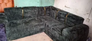 Giant Green L Sofa Set