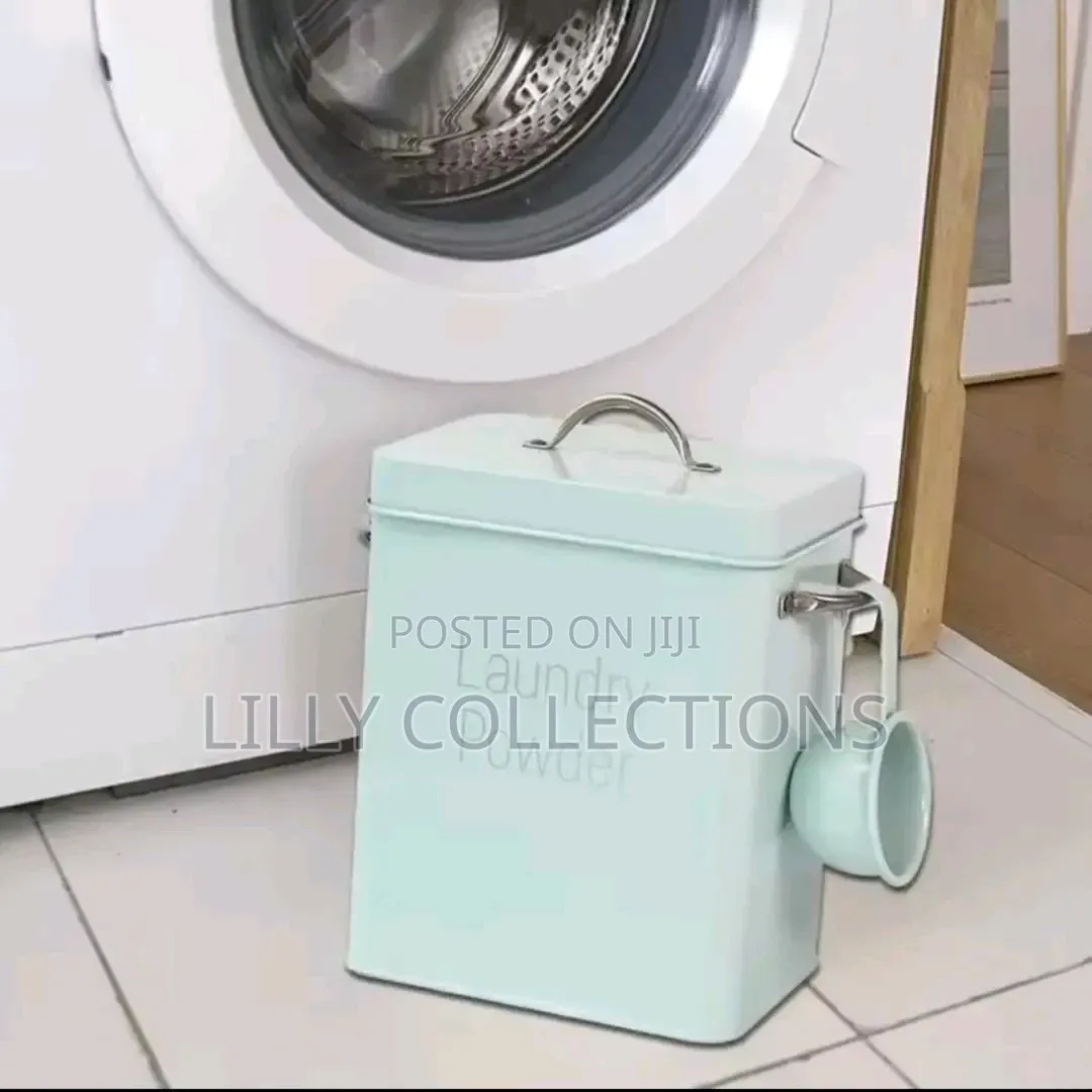 Alloy Laundry Powder Storage Tin