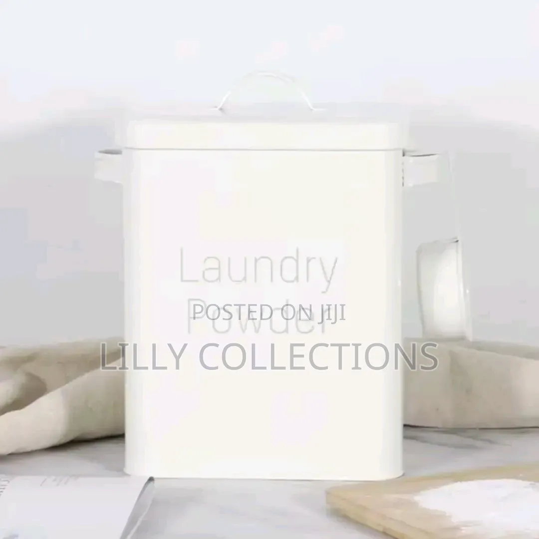 Alloy Laundry Powder Storage Tin