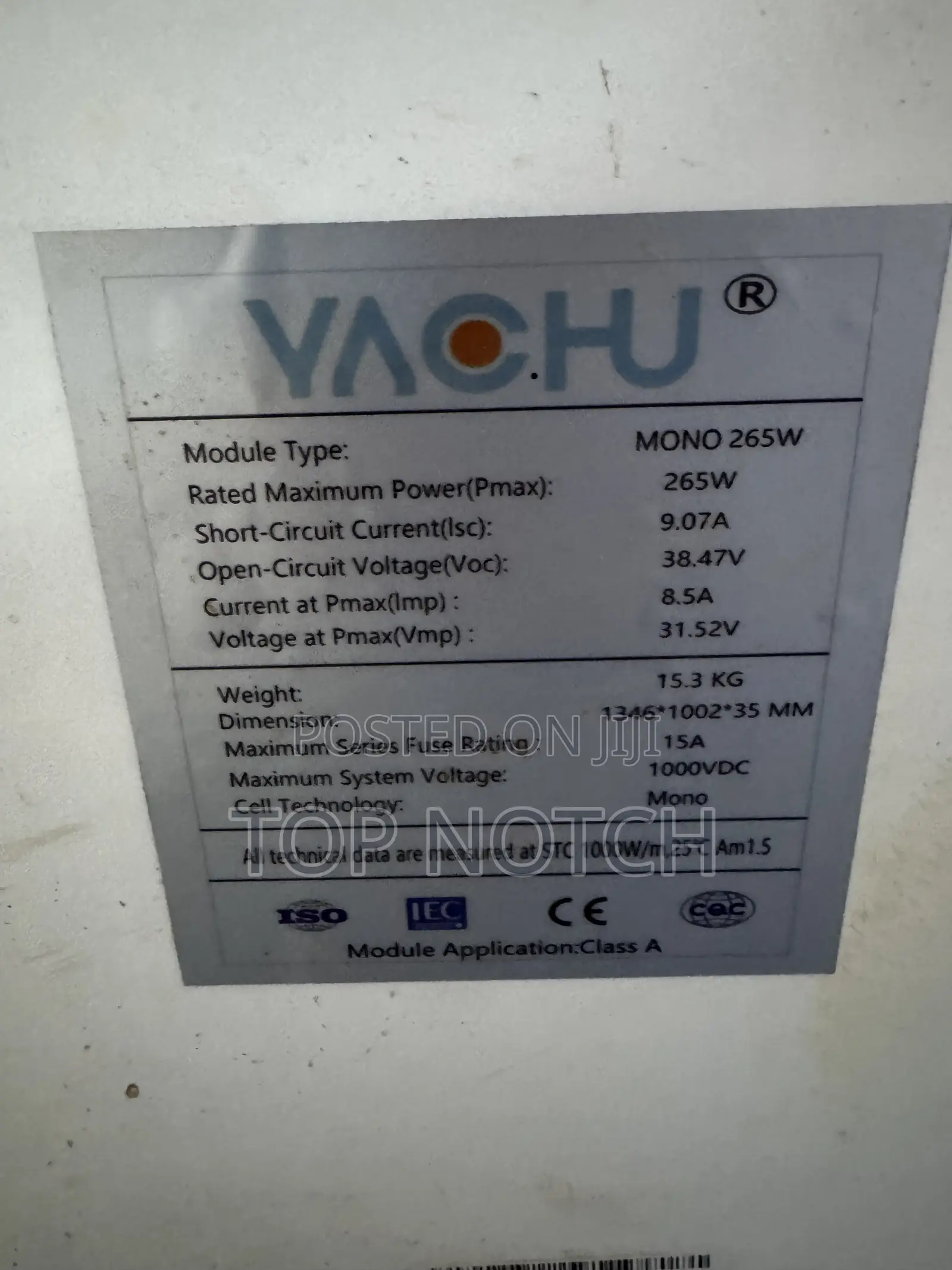 265w Monocrystaline Solar Panel