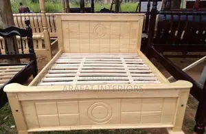 Beautiful Solid Wood Queen Bed Frame in a Light Natural Pine Finish!