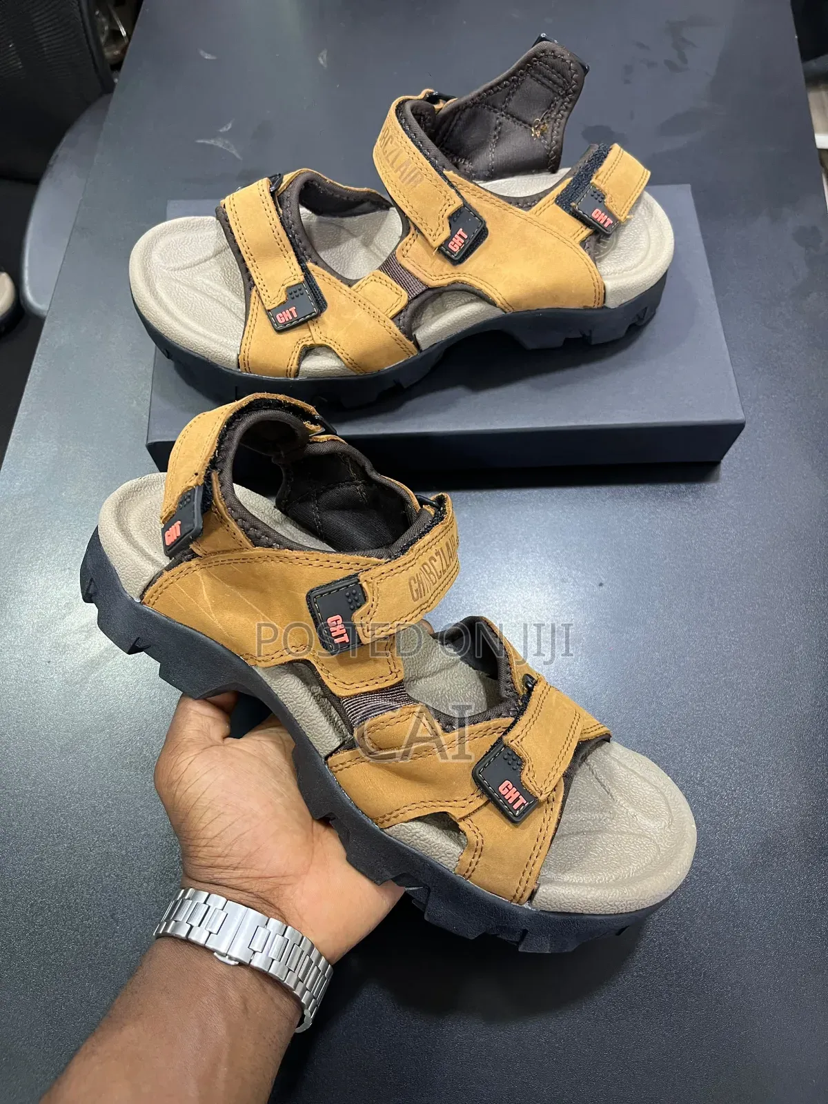 Leather Caterpillar Sandals. Cat