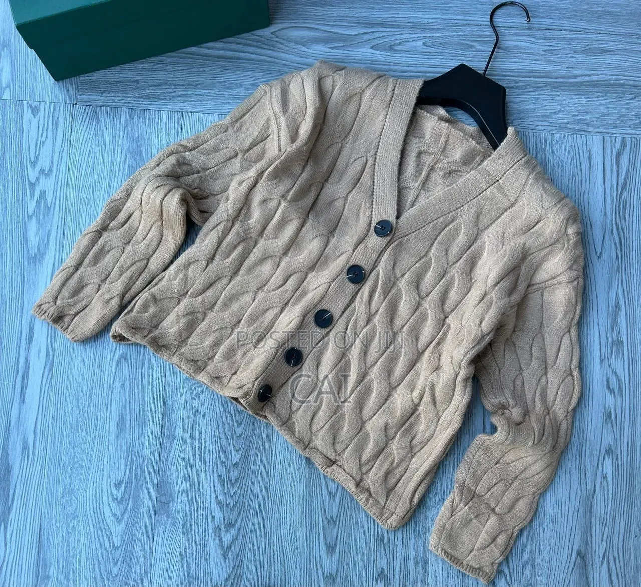 Kooples Cable Knit Cardigan. Purple Lilac, Brown